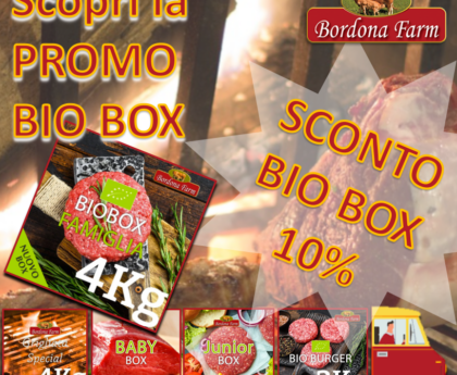 Sconto del 10% sulla nostra carne Bio con l'acquisto di una BIO BOX!  Utilizza il CODICE COUPON: BIO BOX